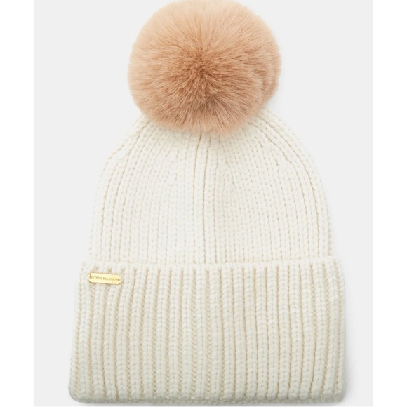 Steve Madden Accessories Nwt Steve Madden Cream Ribbed Beanie